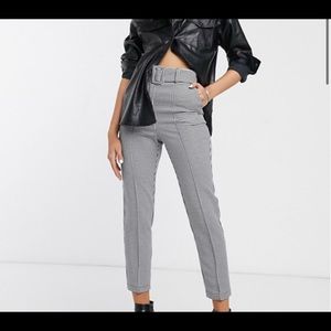 Checkered Pants with Belt